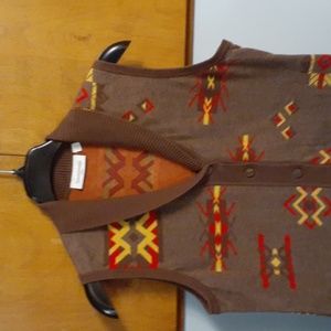 Brackenridge southwestern sweater vest  size petite large
